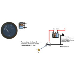 Transmetteur niveau carburant dans réservoir à essence 12V pour Jeep Ford GPA, GPW, Willys MB Slat & MB