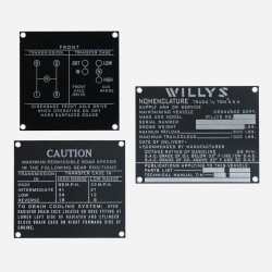Mid Production Data Plate Set - Willys MB